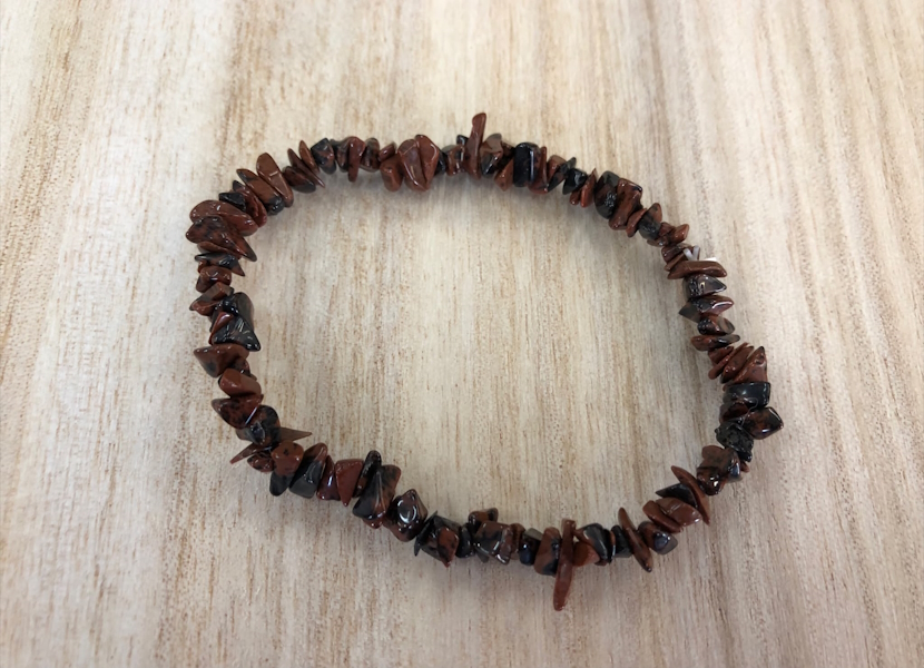 Pulsera chip Obsidiana Caoba